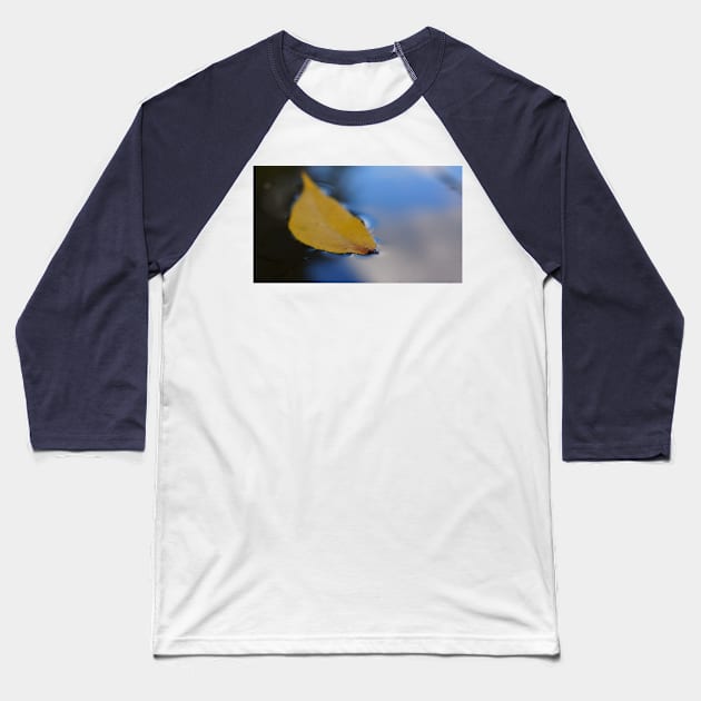 Yellow Leaf Floating on Water Baseball T-Shirt by 1Redbublppasswo